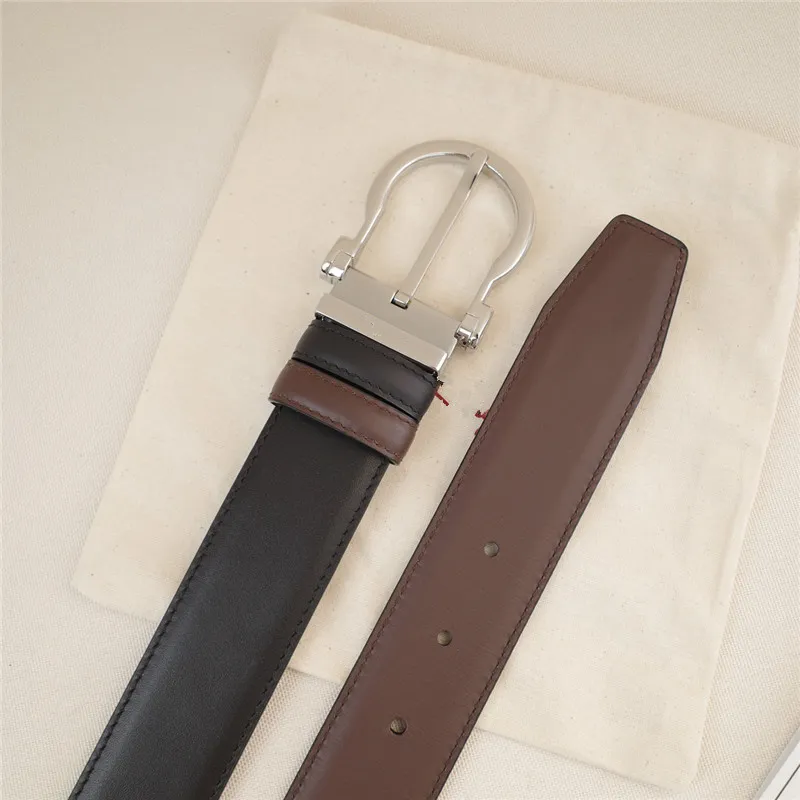 2023 Plain Reversible Gürtel Mode für Männer Frauen Designer Delt Rindsleder Echtes Leder Gürtel Gold Sier Schnallen Bund_voghion.com