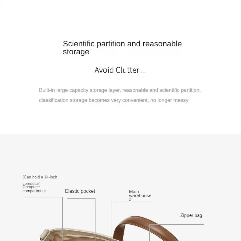 GOLF Briefcase for Women Apricot Document Handbag 14 Inch Business Laptop Tote Bag College Bags Womens Handbags Trend_voghion.com