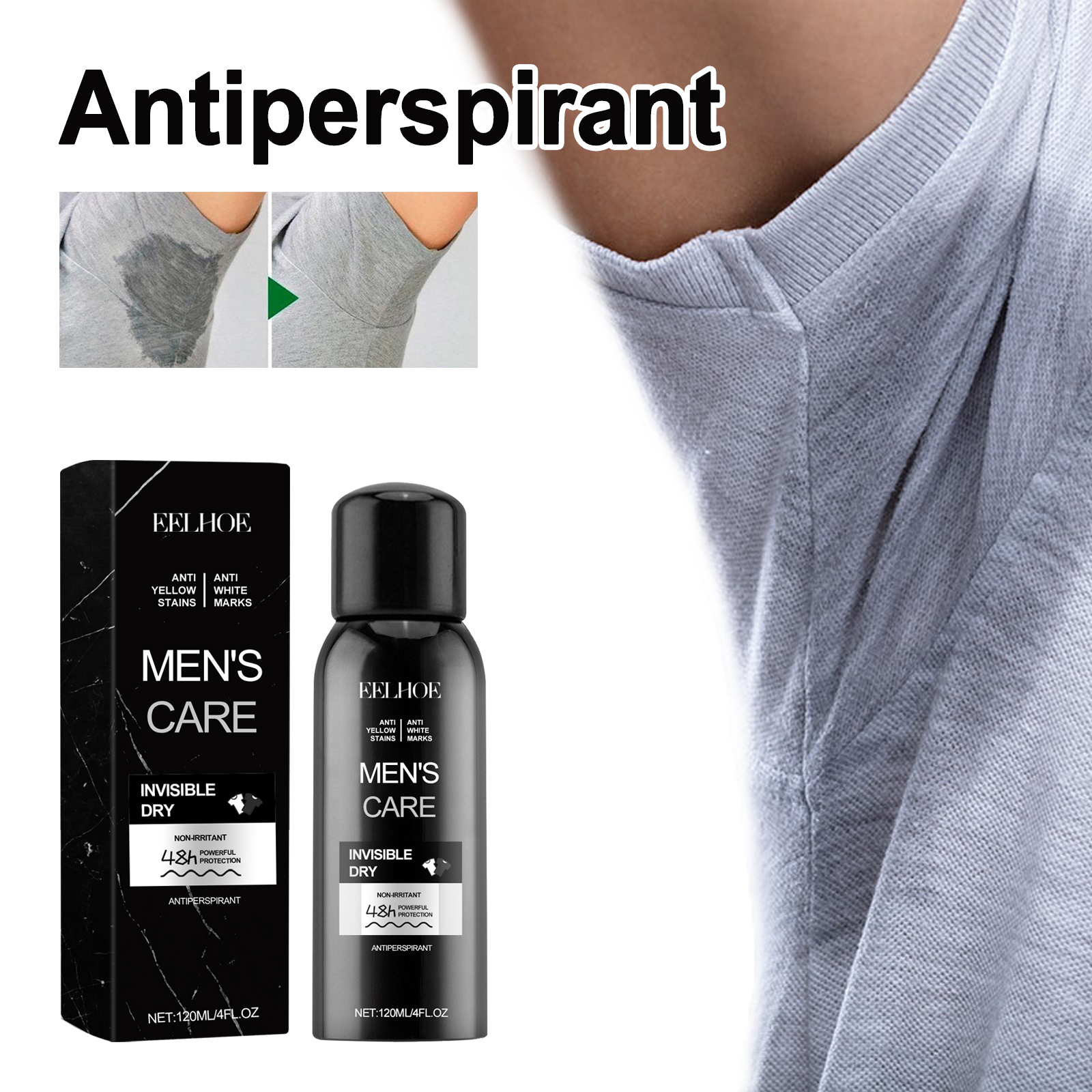 EELHOE Antiperspirant, Underarm Sweat Odor Body Odor Cleansing Refreshing Fragrance Spray_voghion.com