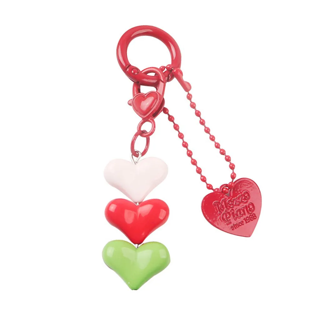 Catene per cellulare con ciondolo a forma di cuore 3D coreano, carine, per donne, portachiavi, dolce, color caramella, decorazione, gioielli_voghion.com