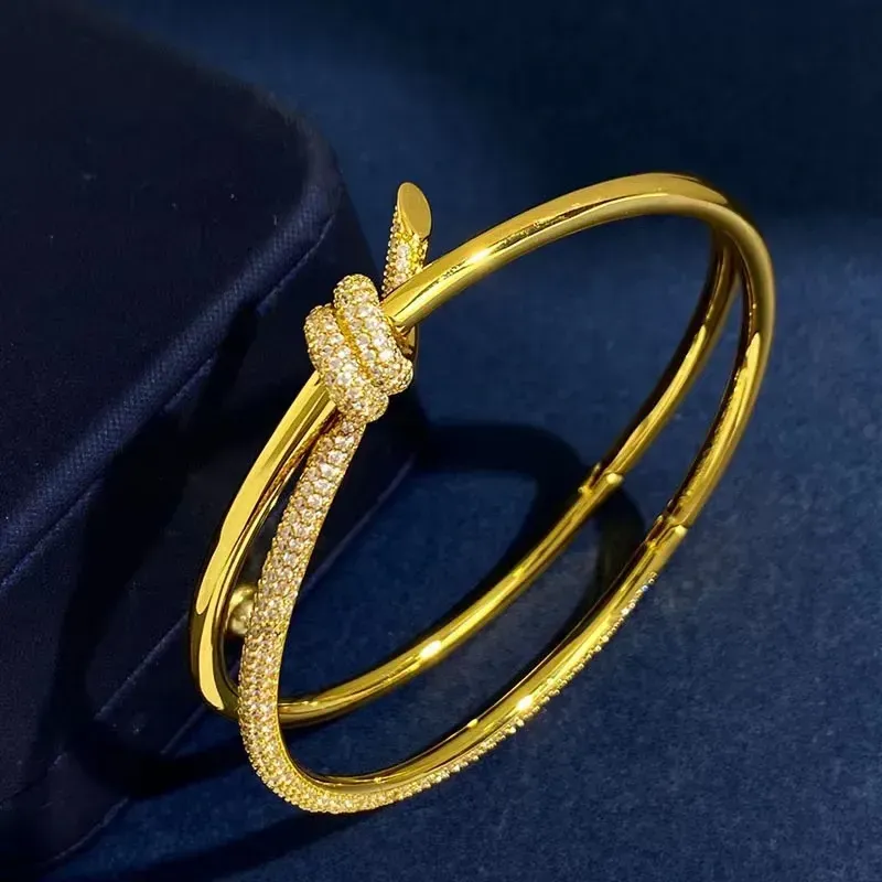 Designer Knoop Armband Bangle Sieraden Vrouw Dubbele Lijn Touw Dames Minderheid Goud Sier Diamant Armbanden CYG239277-6_voghion.com