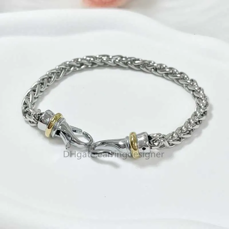Bracciale da donna, bracciale rigido con gancio, gioielli in argento Sterling di design, bracciale da donna con ciondolo, fibbia in filo intrecciato, argento 14k_voghion.com