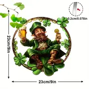 Gelukskabouter-zonnevanger - 23 cm gekleurd acrylkunstwerk. Feestelijke Ierse decoratie voor St. Patrick's Day of als decoratie voor in huis._voghion.com