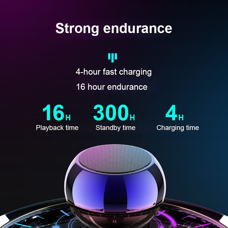 Μίνι ηχείο Bluetooth με μικρό ηχείο Bluetooth 5.0 με ατσάλινο κανόνι, ασύρματο ηχείο BT με στερεοφωνικό ήχο HIFI_voghion.com