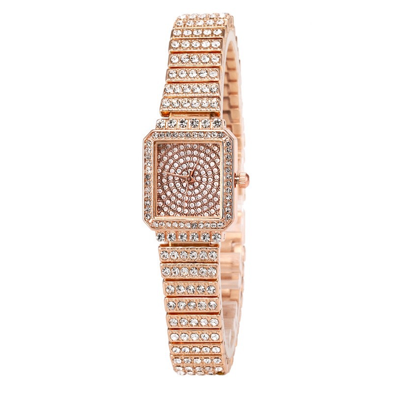 Women's Full Diamond Quartz Watch Square Trendy Luxury Wristwatch_voghion.com