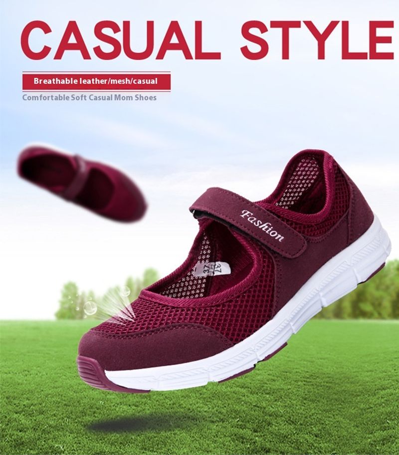 Scarpe da mamma in velcro per donna, nuove, estive, a rete larga, leggere, casual, comode e comode da passeggio_voghion.com
