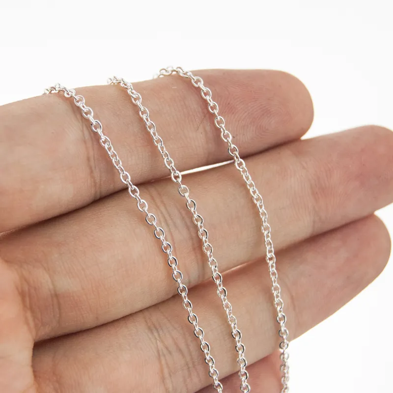 Collana girocollo da donna in argento sterling placcato Rolo O, catena in acciaio inossidabile, vendita al metro, collares de moda 2022._voghion.com