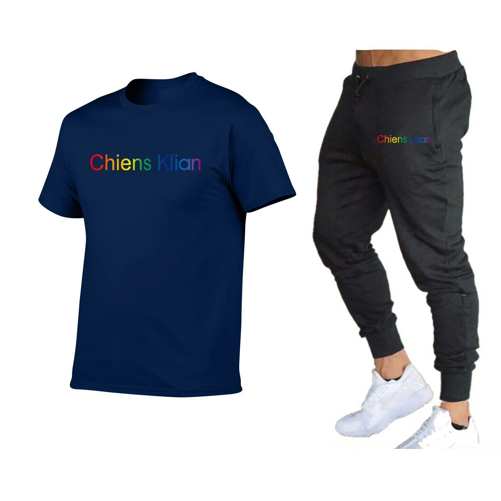 Costume de Jogging décontracté à manches courtes pour hommes, costume de course, d'entraînement, de sport, de loisirs, confortable et respirant, nouvelle collection_voghion.com