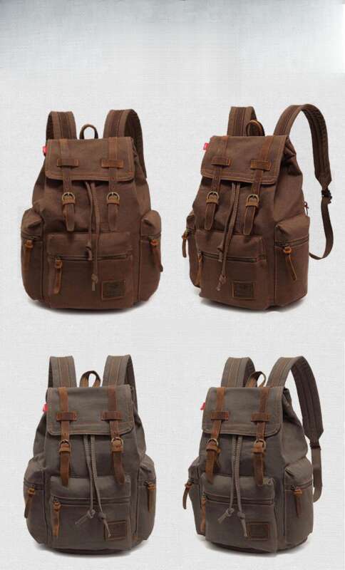 College Student Men's And Women's Canvas Backpack, 15.6-inch Computer Bag_voghion.com