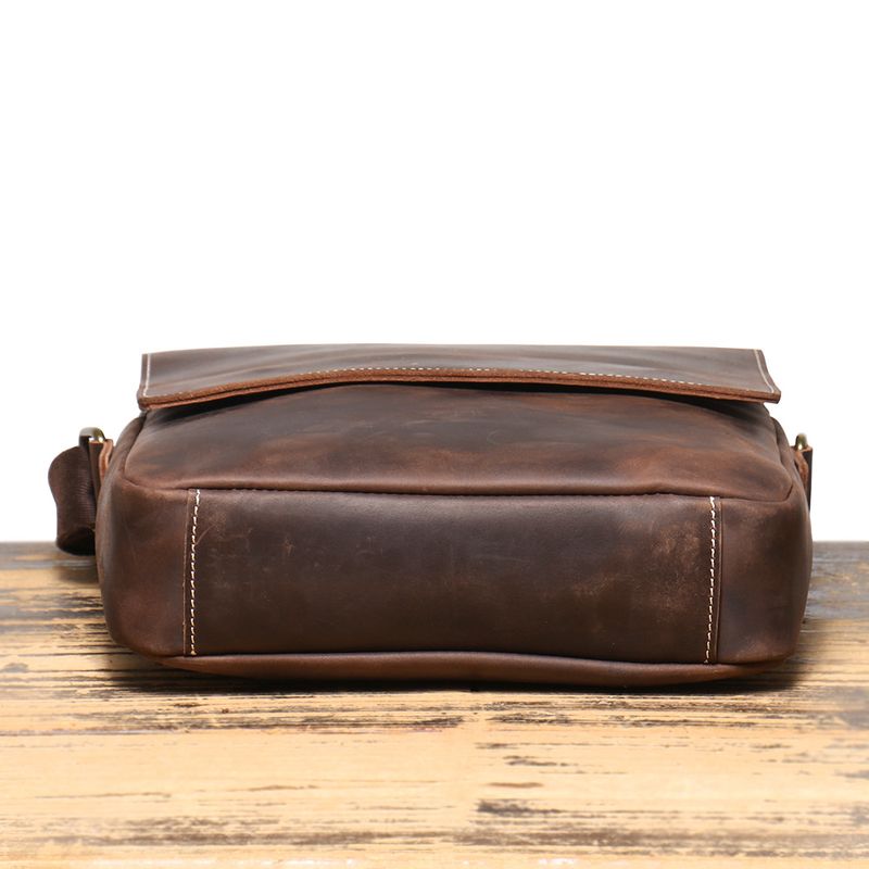 Neue handgefertigte Umhänget aus Leder für Herren, Umhänget, Crazy Horse Leder, Retro-Mode, Rindsleder,_voghion.com