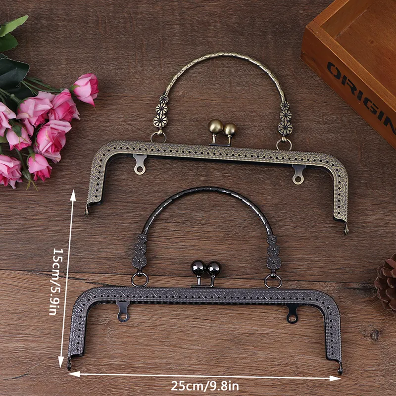 1 borsa quadrata in argento con chiusura a scatto, con telaio in metallo, per realizzare borse fai da te, accessori di grandi dimensioni_voghion.com
