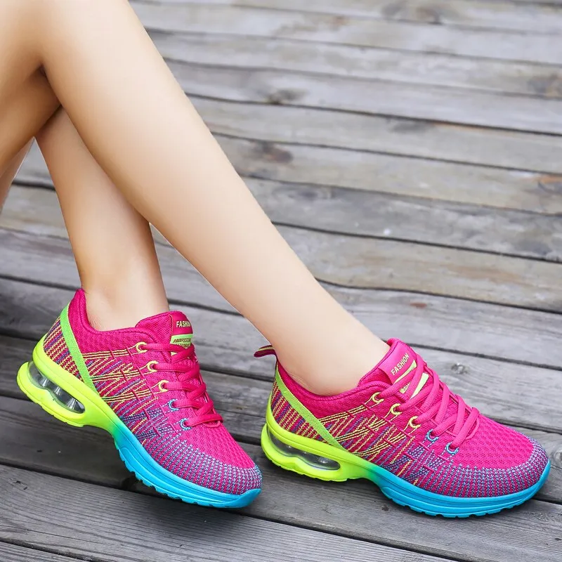 Corsa per le donne Scarpe da ginnastica da jogging elastiche per esterni con cuscino d'aria Scarpe sportive da tennis_voghion.com