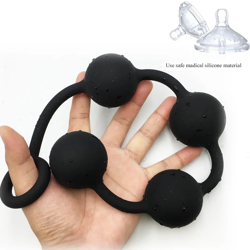 Juguetes anales de silicona con cuentas grandes, tapón sexual largo, anales, bolas, dilatador de ano, extensor, masajeador de próstata para Gay M_voghion.com