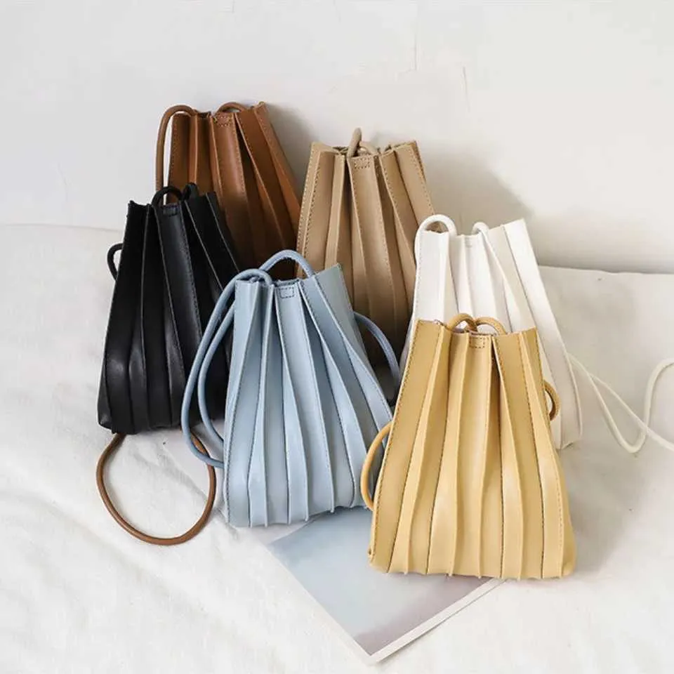 High Quality PU Mobile Phone Mini Pleated Single Shoulder Bag Durable Soft Crossbody Ba241214_voghion.com
