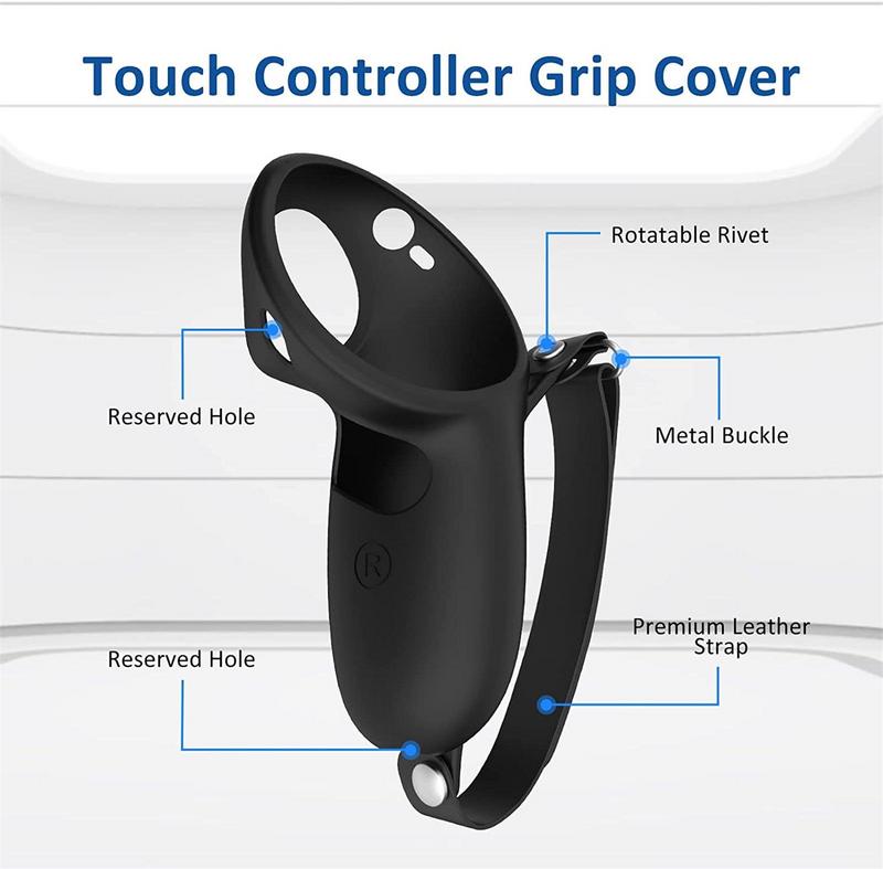 Copertura protettiva per controller Meta Quest Pro Custodia in silicone Cinturino regolabile per nocche per accessori per cuffie VR_voghion.com