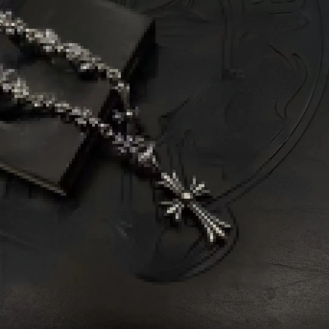 Designer-Anhänger-Halsketten mit Kreuzen, einziehbare Anpassung, integrierte Unisex-Hip-Hop-Kette aus alter Pulloverkette_voghion.com