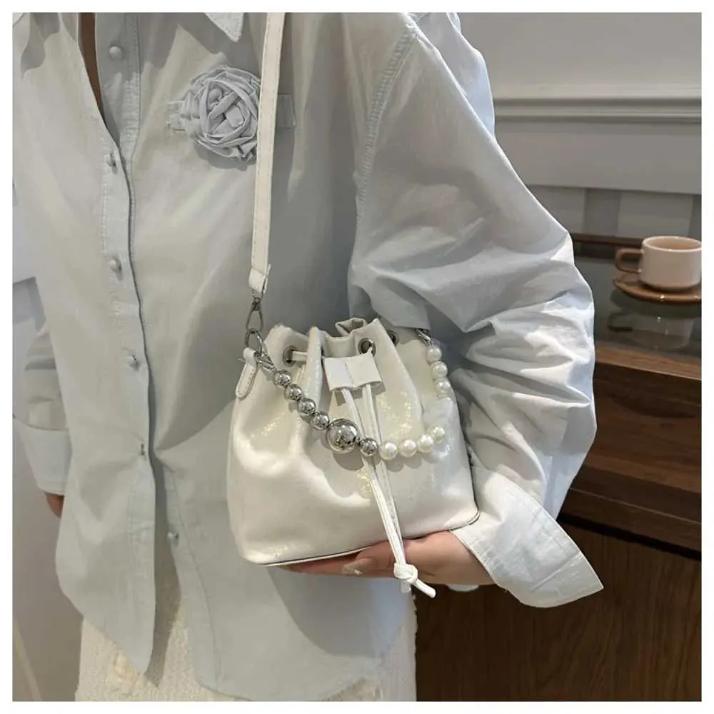 New Casual PU Cross Body Bead Handle Adjustable Strap Single Shoulder Bag Belt Drstring Design Durable Lady Ba241214_voghion.com