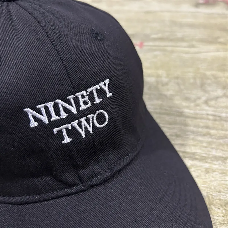 2024 Ball Caps Freen Becky Same Letter NINETY TWO Hat Cotton Pure Black Baseball Cap Sun Visor Protection 230830 Great_voghion.com