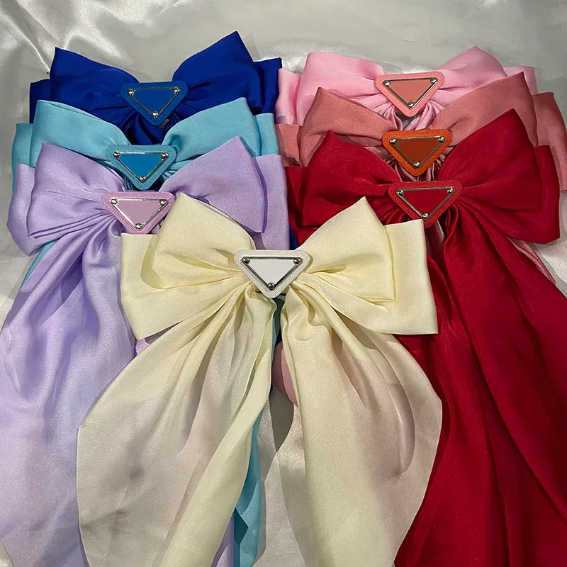 Umgekehrtes Dreieck Bowknot Haar Buchstaben Clips Pins Haarspangen Mädchen Schleife Knoten Schmetterling Designer Rosa Schwarz Haarspangen_voghion.com