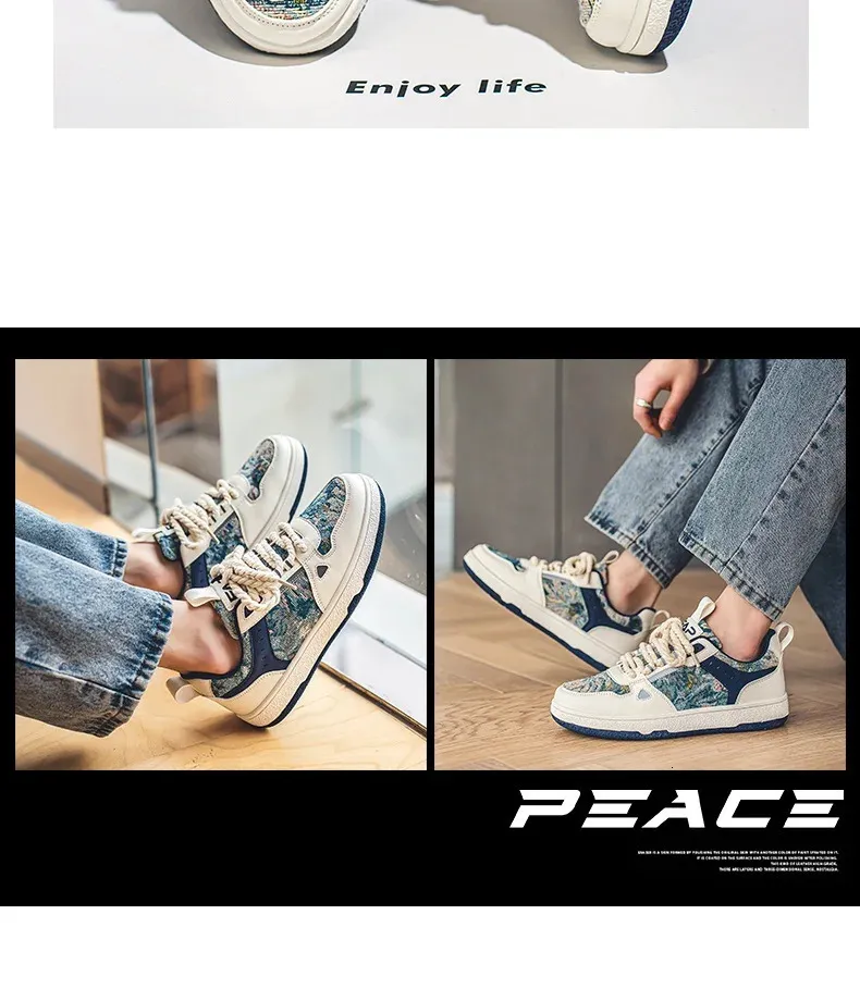 Chaussures de skateboard décontractées à plateforme Van Gogh pour femmes et hommes, motif graffiti 3D, nuit étoilée, 250226_voghion.com
