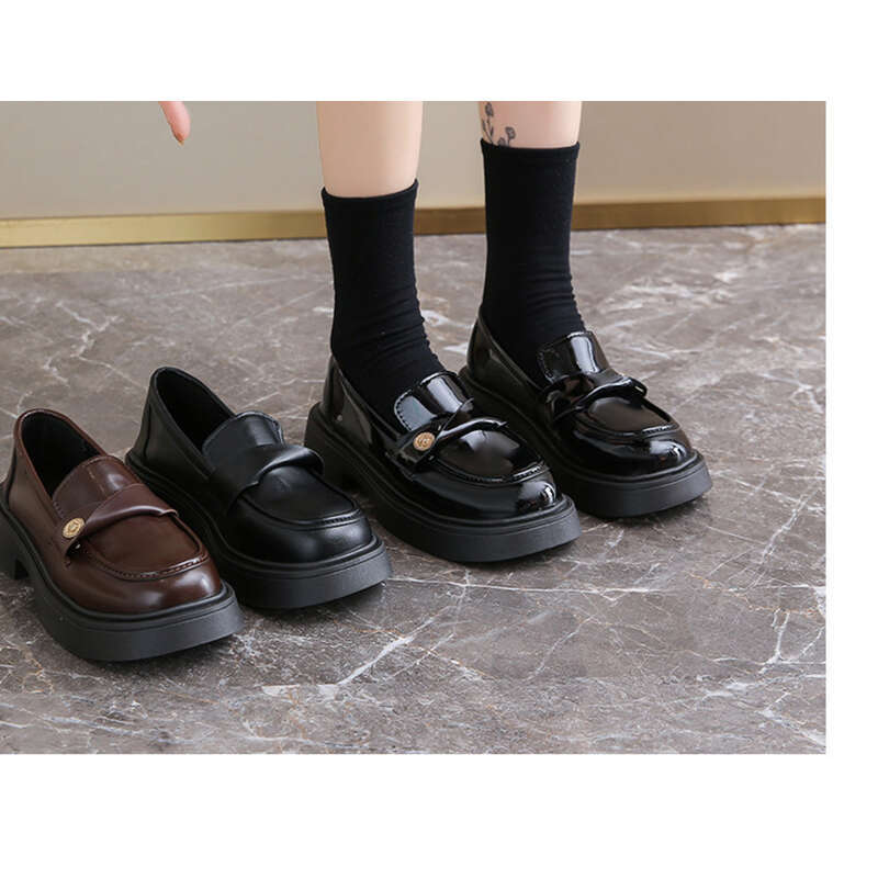 Marjorie Frühling Neue Stil Kleine Größe Mary Jane Schwarze Lederschuhe_voghion.com