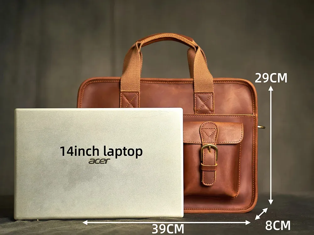 Borsa da uomo in vera pelle vintage, borsa a mano, borsa a tracolla, in pelle di mucca, marrone, moda, per computer portatile_voghion.com