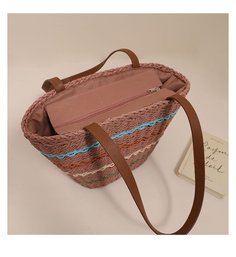 Hersteller großhandel gestreiften einzelnen schulter stroh tasche neue stil alle-spiel sommer stroh tasche woven tasche weibliche urlaub am meer strand tasche_voghion.com
