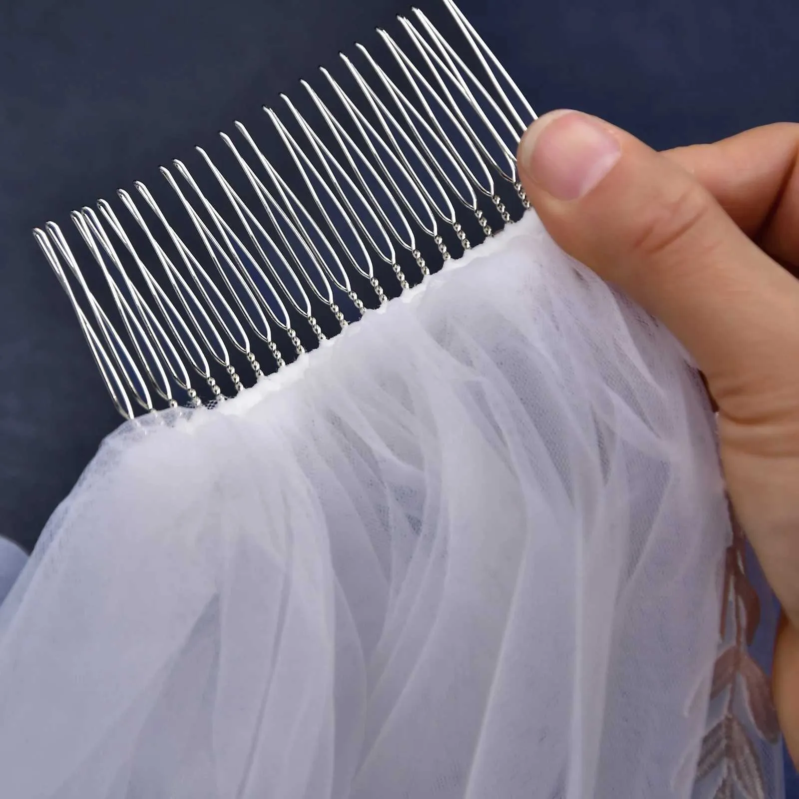 Hair Jewelry Edge Bridal Veils 3M White Ivory Wedding Veil Thin Scallop Lace Trim Cathedral Mantilla Bride Accessories_voghion.com