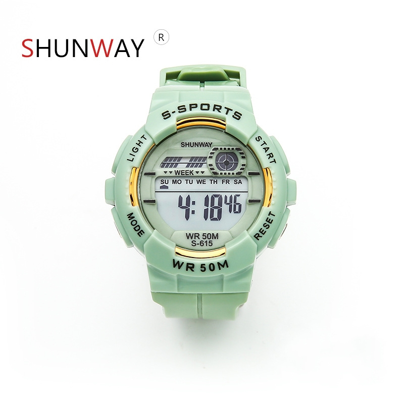 Boys and Girls watches Color Macaron electronic watch 50M waterproof sports leisure watch Teenager student timing multi-function watch_voghion.com