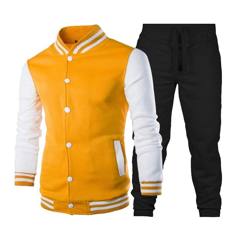 Neues personalisiertes Baseballtrikot für Herren im Herbst und Winter, Set mit Strickjacke und Slim Fit-Jacke, sportlicher Trend_voghion.com