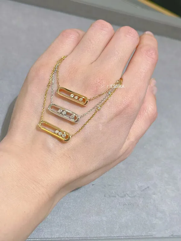 Verschiebbares Diamant Anhänger Halskette Gold Hohl Design_voghion.com
