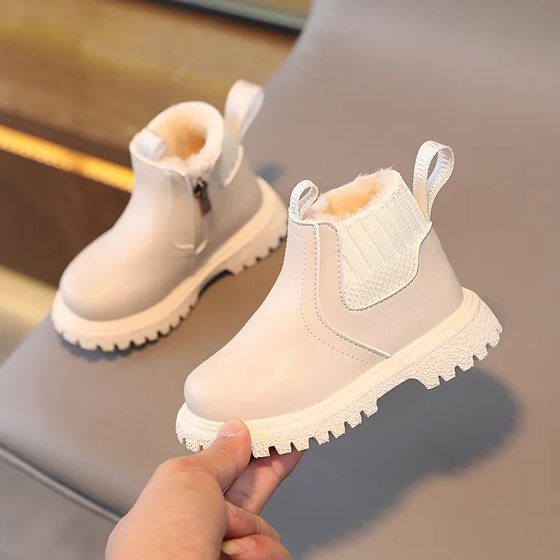 Botas de nieve Happysteps de piel sintética para bebé, muy cálidas, para otoño e invierno, para niño y niña, talla 38-44_voghion.com