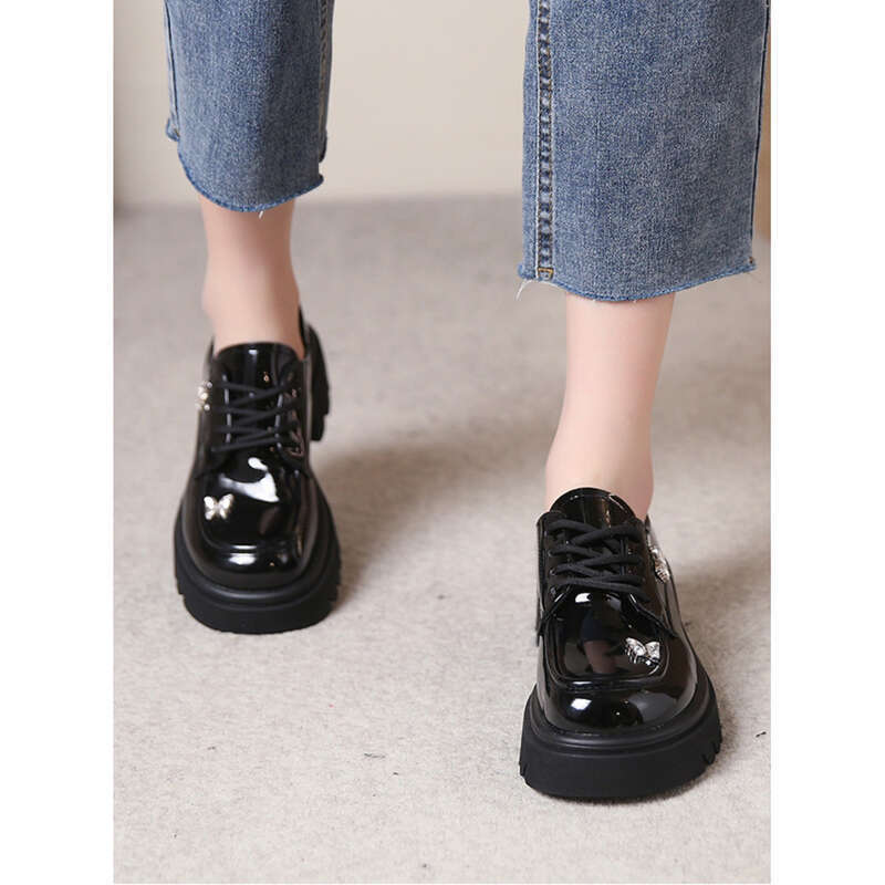 Chaussures Mary Jane en cuir pour femmes, style britannique, semelle épaisse, décontractées_voghion.com