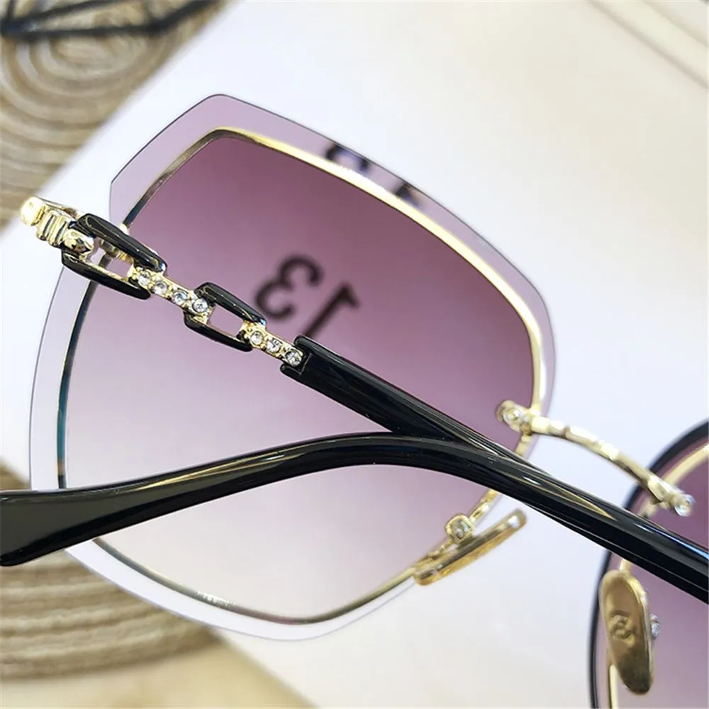 Solbriller Vintage Streetwear Briller Designer Solbriller Skygge Dame Polariserte Uten Innfatning Firkantede_voghion.com