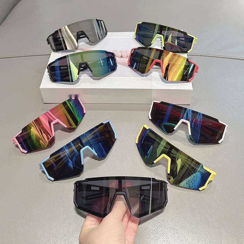 Gafas de sol para niños, para ciclismo al aire libre, resistentes al viento, con montura grande, anti-UV, modernas para niños y niñas._voghion.com
