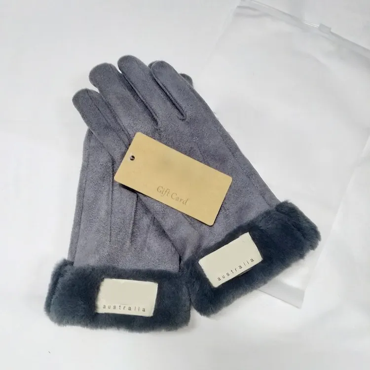 Winter Frauen Lederhandschuhe Matt Pelz Fäustlinge PU Fünf Finger 4 Farben Mit Tag Großhandel_voghion.com