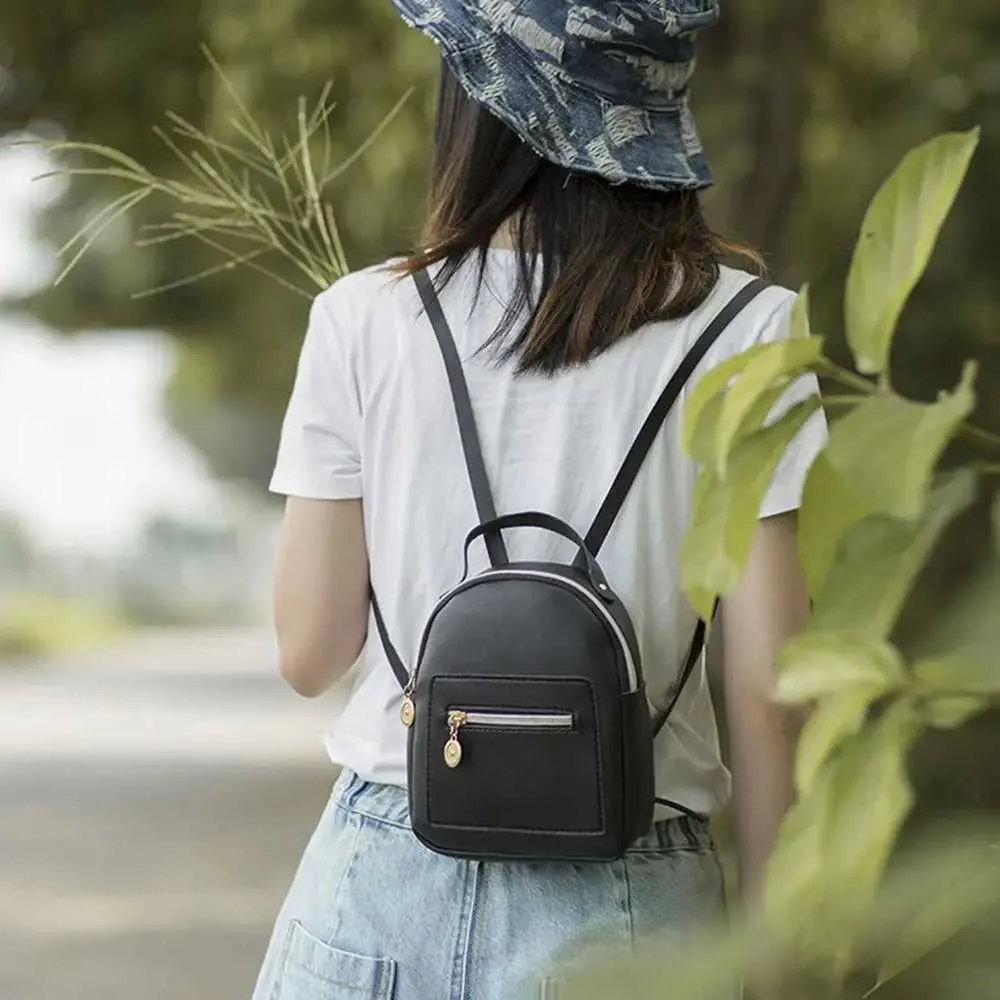 Mini Backpack For Girls Waterproof Pu Leather Daypack Bag_voghion.com