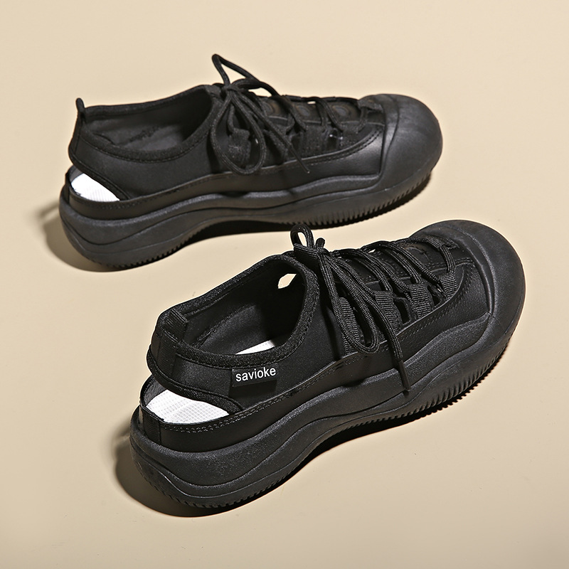 Przewiewne damskie buty casual z płótna białe tenisówki_voghion.com