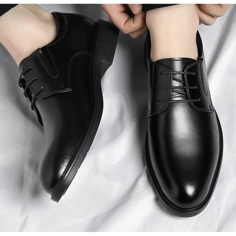 Derby en cuir de style britannique pour marié, chaussures d'affaires en cuir de vache pour hommes d'automne_voghion.com
