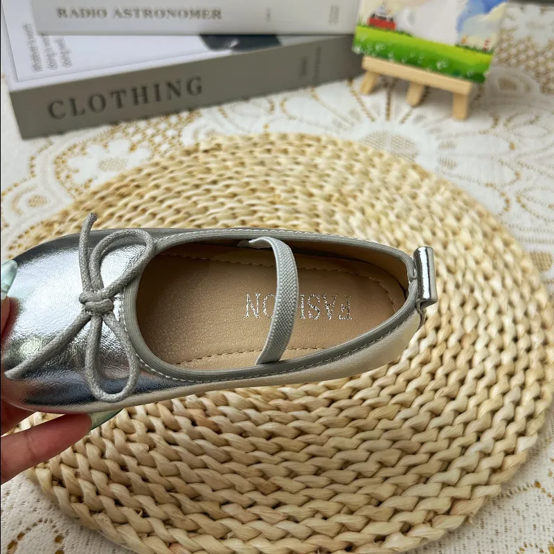 Round Toe Patent Leather Ballet Flats For Baby Girl Classic Bowknot Elastic Band Princess Happysteps Toddler Kid Soft_voghion.com