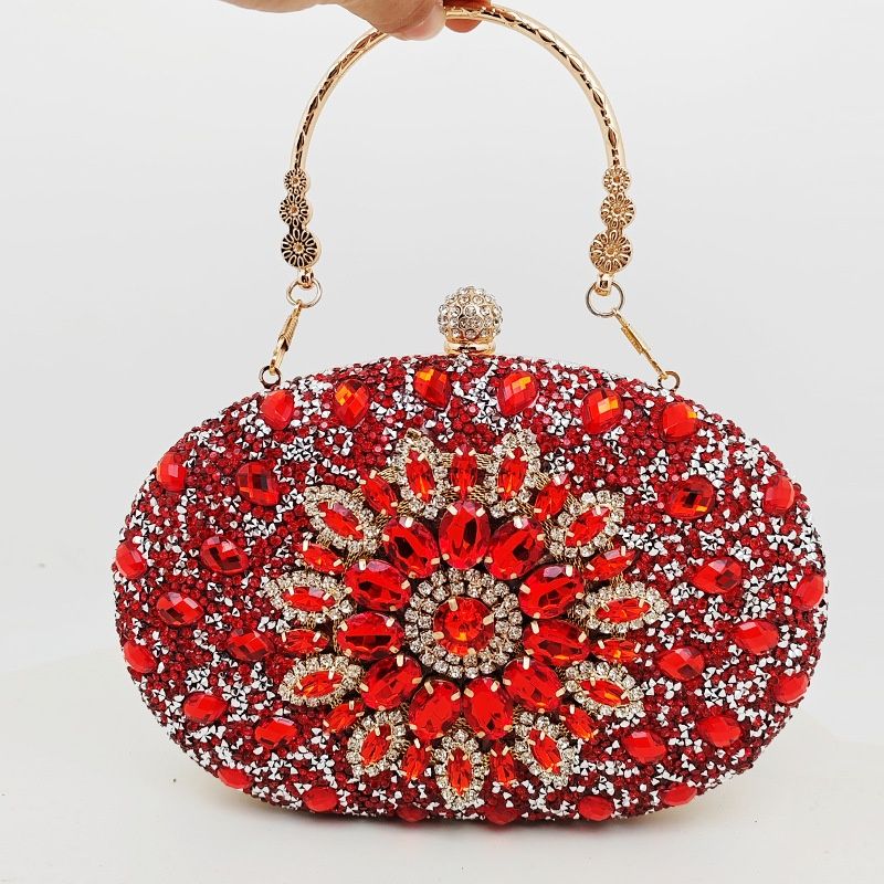 Popular Suower Fashionable Banquet Handbag Evening Dress Dia Set European And American Party Bag_voghion.com