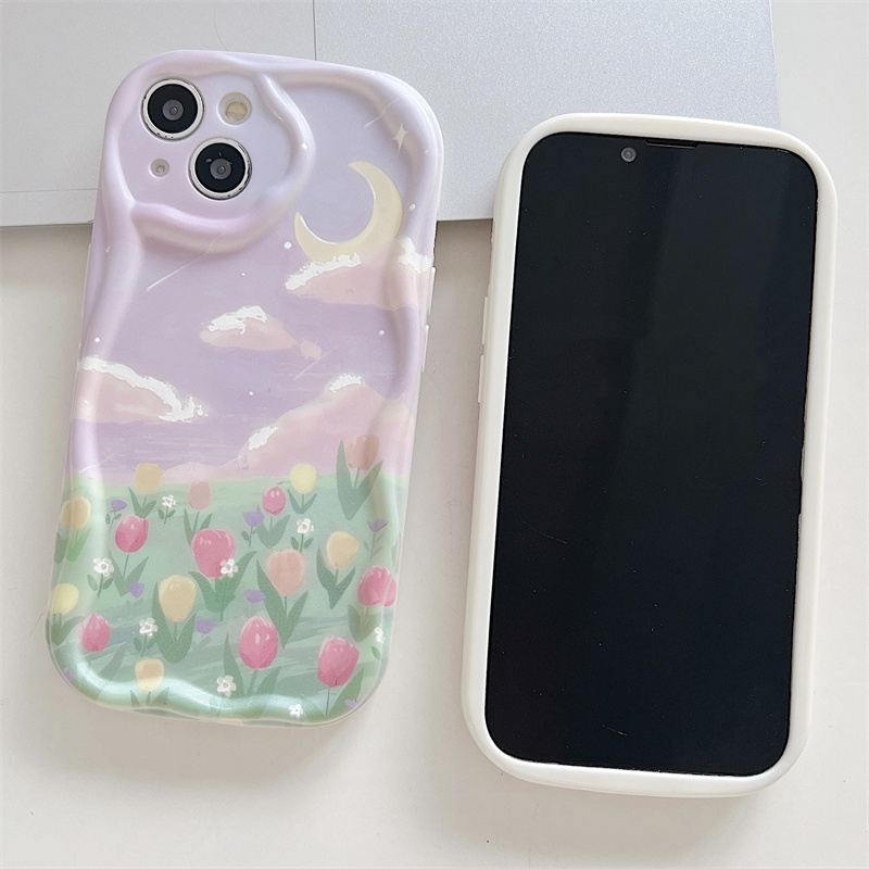 Shockproof Phone Case With Purple Flowers For Iphone Compatible_voghion.com