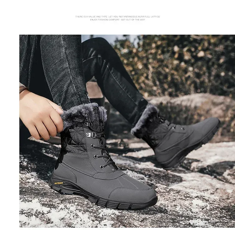 Heren High-end Snowboots Winter Mode Pluche Isolatie Antislip Waterdicht Slijtvast Katoenen Schoenen Buiten_voghion.com