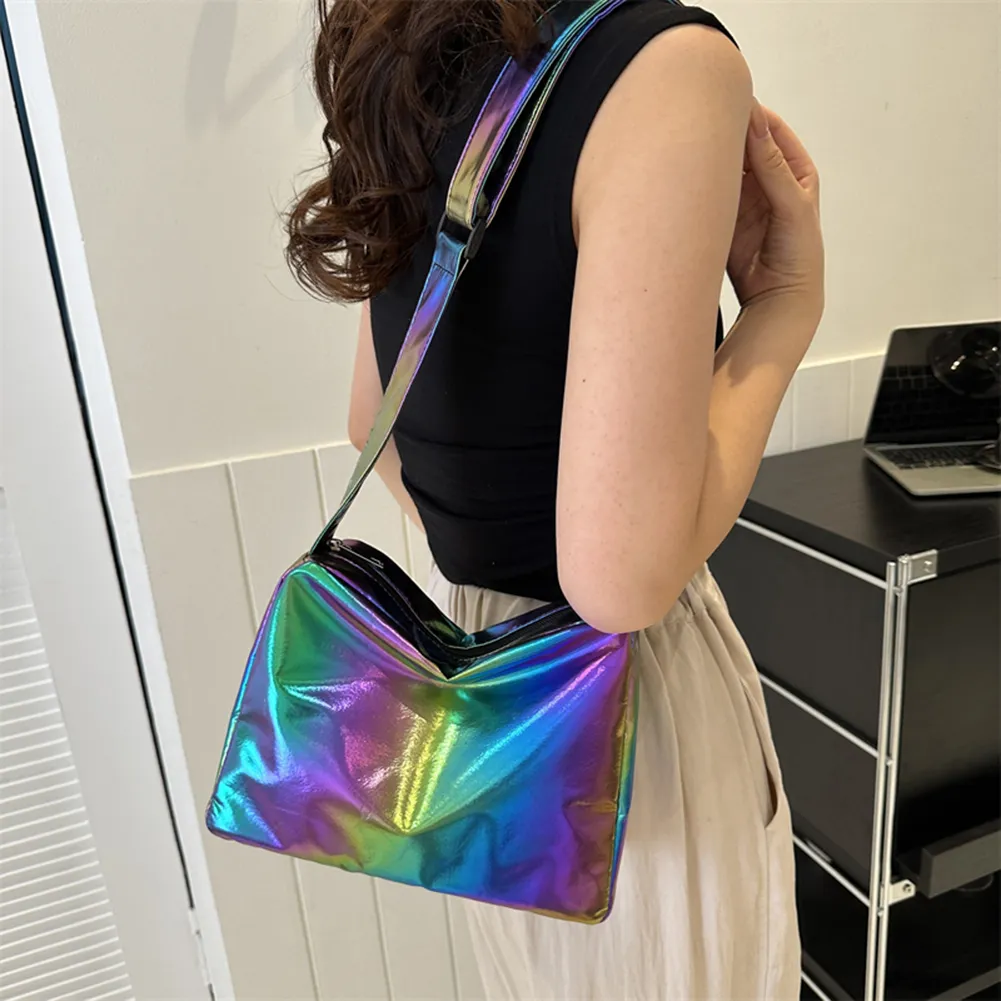 Borsa a tracolla grande e capiente da donna, casual, morbida, da viaggio, multicolore, con tracolla regolabile, semplice, da donna e da ragazza_voghion.com