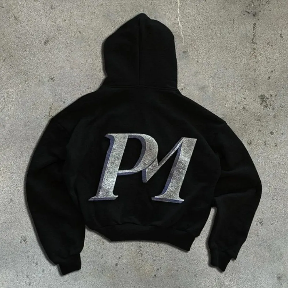Y2K Zipper Hoodies Mode Personalisierte PM Grafik Druck Haruku Gothic Übergroßen Hoodie Männer Frauen Herbst Winter Kleidung_voghion.com