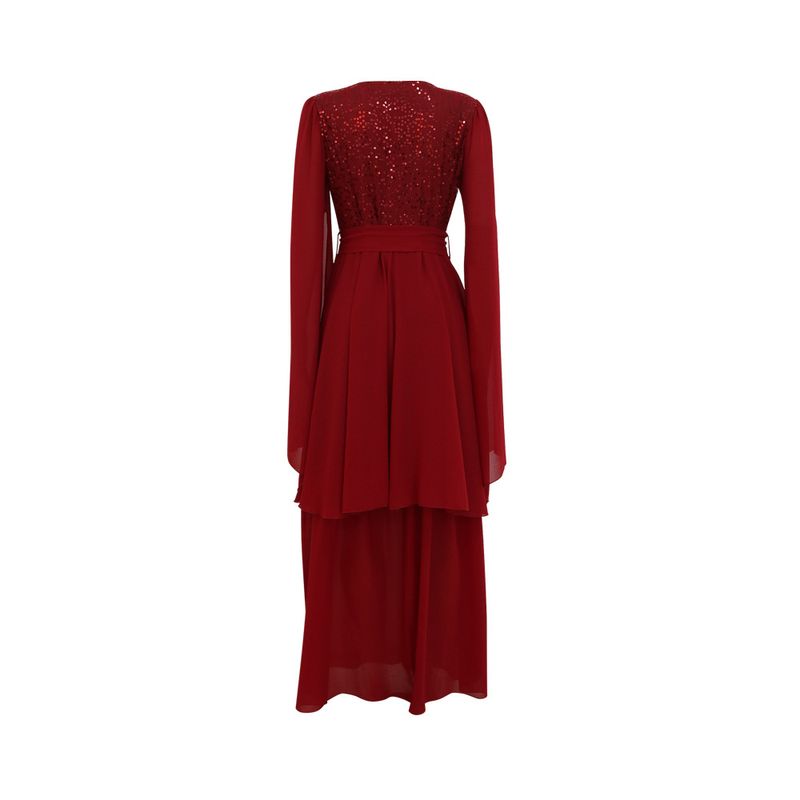 Women's Clothing autumn new Arabic sequin evening dress muslim with belt_voghion.com
