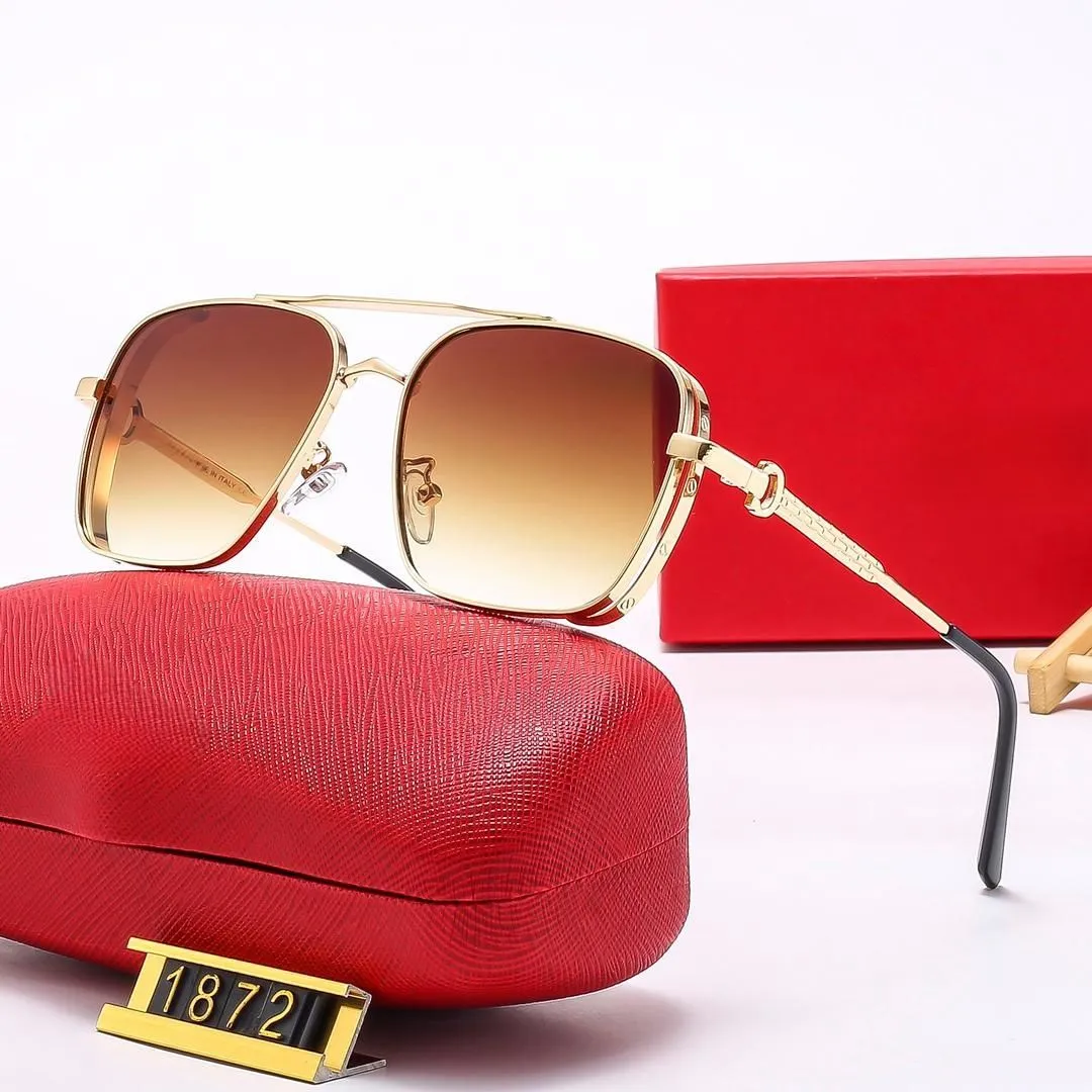 Men's Rectangular Sunglasses Metal Rimless Gold Frame Classic_voghion.com