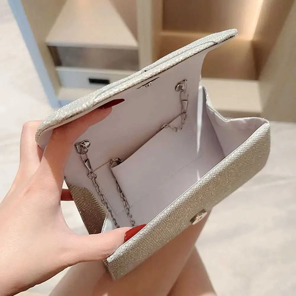 Modna šljokicasta torbica za večeru, banket, ženska torbica s lancem za rame, torba za večeru, vjenčanje, zabavu Y241019_voghion.com