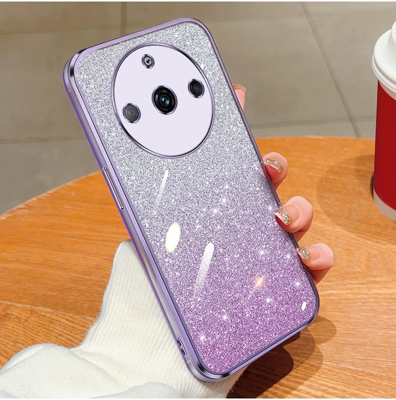 Shiny Gradient Glitter Phone Case For Oppo Realme Series Back Cover_voghion.com