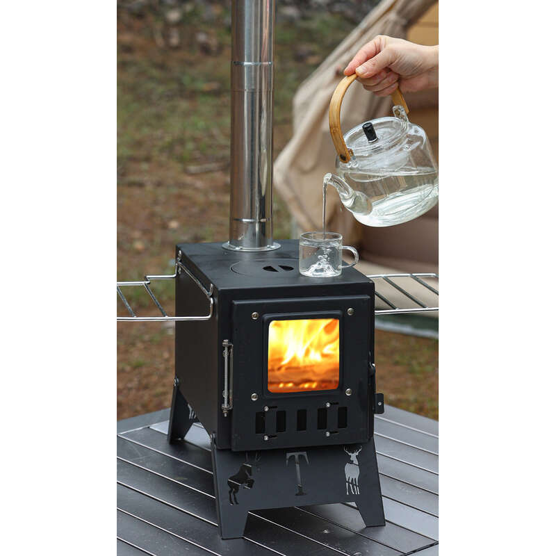 Udendørs integreret rustfrit stål Desktop Camping Telt Opvarmning Brænde Husholdningsgrill Komfur_voghion.com